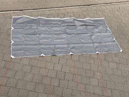 Sonnenschutz Netz grau 3.75 x 1.8 m mit Seilen neuwertig