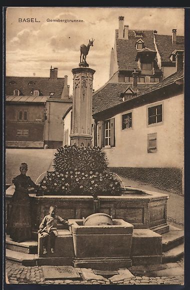 Cartoline postali: AK Basel, Partie am Gemsbergbrunnen – Usato da Berlin venduto da bartko-reher