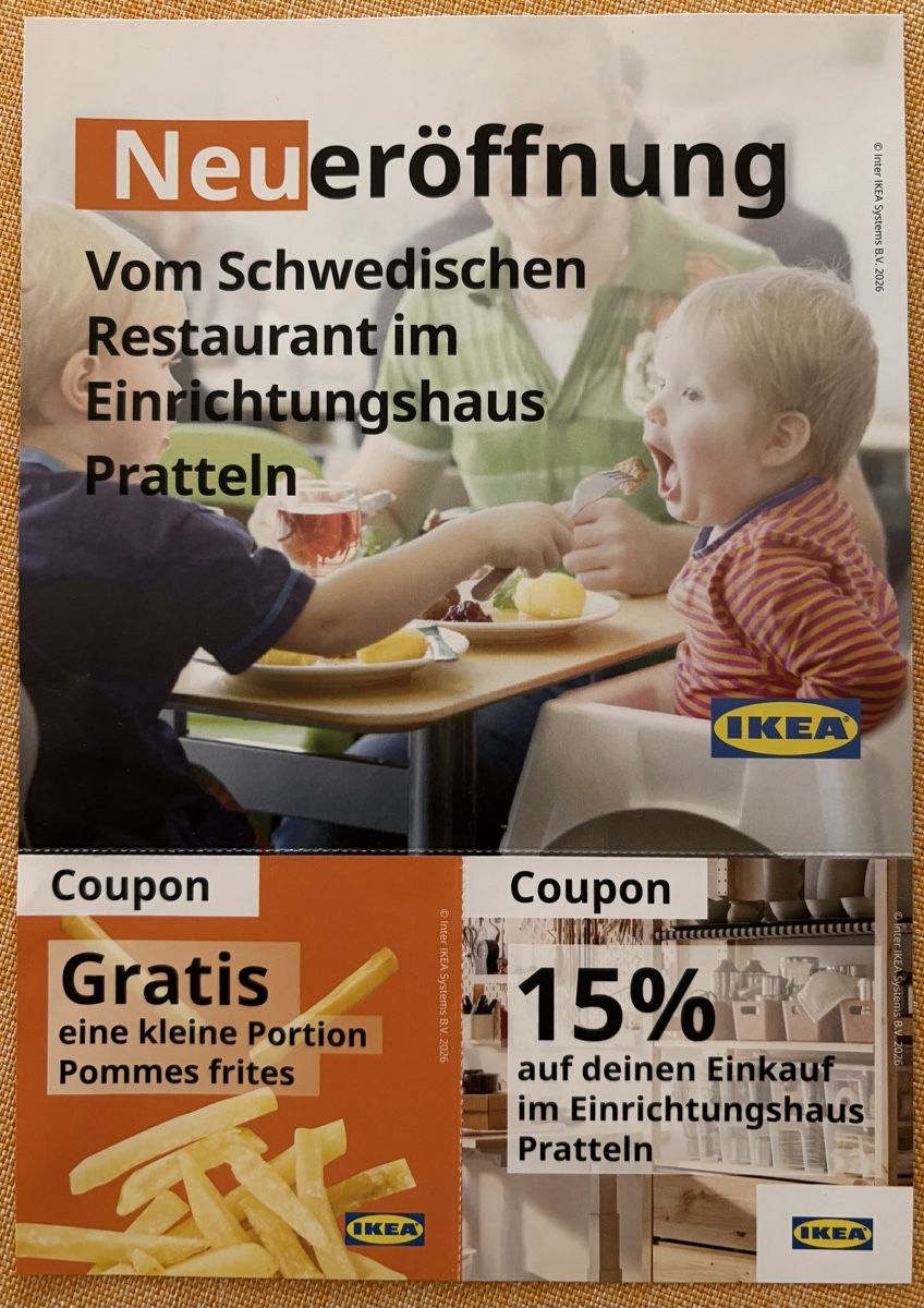 Ikea Buoni: Ikea Pratteln 15% Gutschein – Nuovo (secondo la descrizione) da Nunningen venduto da Chonggi