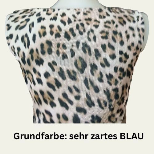 Marc Cain Top: Top  Marc Cain Strick Leo-Muster schwarz-braun Bund hellblau – Usato da Lütisburg venduto da evakr 1