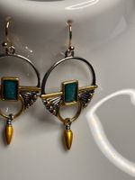 Boucles d'oreilles turquoise & or - Été chic !