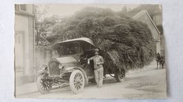 Ancienne carte postale, Camion Saurer chargé