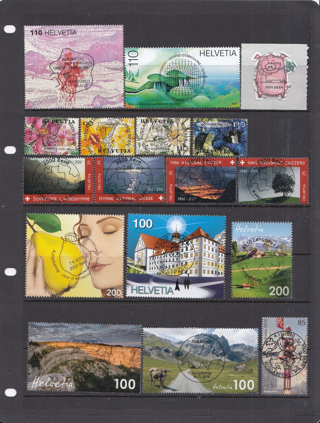 Tutti i francobolli: 28 Freimarken-Blockausschnitte mit FD-Vollstempel – Usato da Spreitenbach venduto da Lienbi01