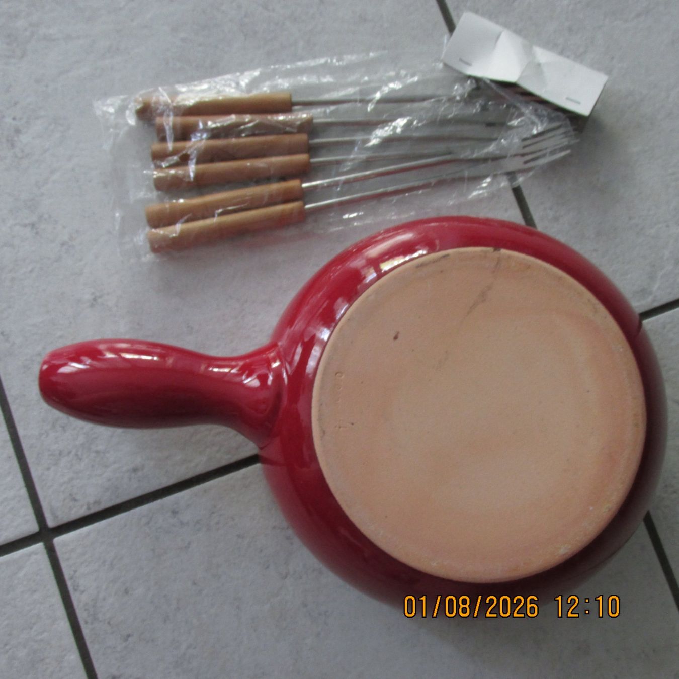 Poêles: Käsefondue Set rot mit 6 Gabeln neu – Neuf (Voir description) à Galgenen par Forflowers 2