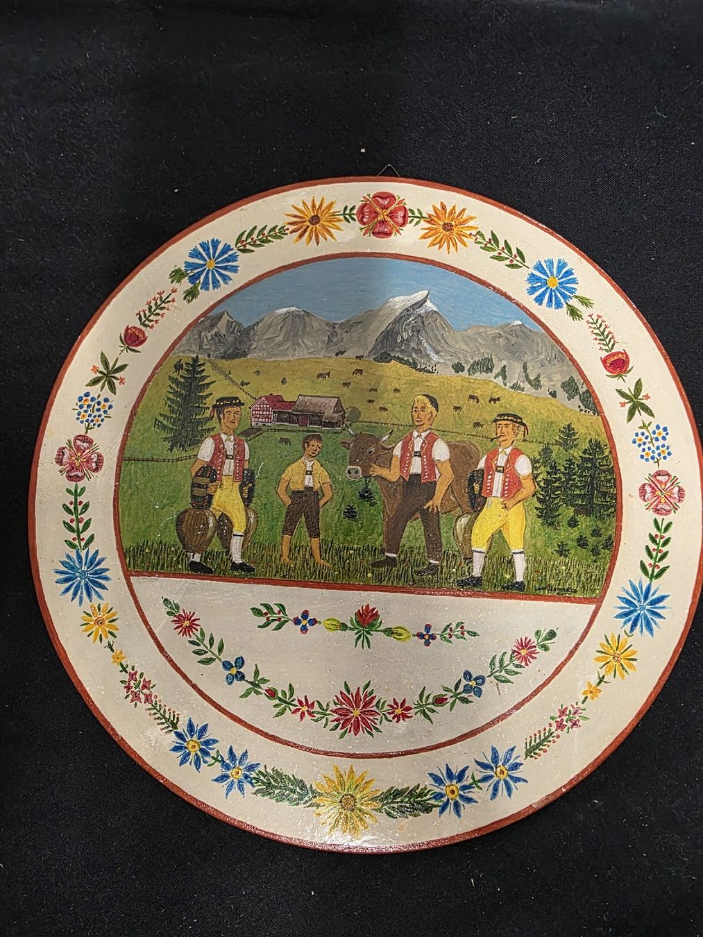 Dipinti: Bauernmalerei Teller Wandteller Schweiz Handbemalt – Usato da Wolfertswil venduto da Antiko