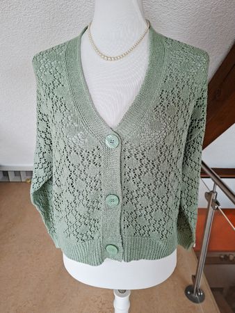 Chicoree Strickjacke offen Strickmuster Grösse L neu