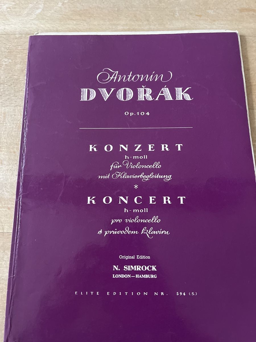 Bücher: Dvorak Cellokonzert : Cello und Klaviernoten – Gebraucht aus Aesch BL von shuja01
