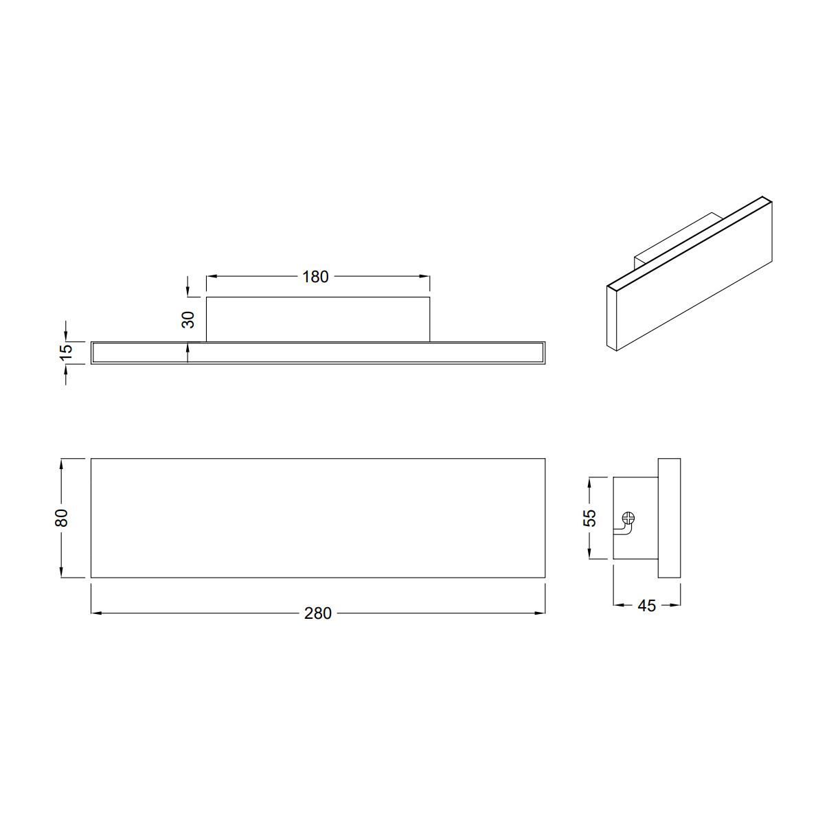 Lampen: LED Wandleuchte, Dimmer, 28 cm x 8 cm – Neu (gemäss Beschreibung) aus Kreuzlingen von Smart-Light 7