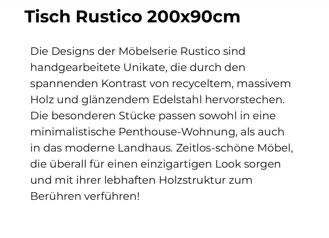 Tavoli: KARE Tisch Rustico 200x90 – Usato da Lengnau AG venduto da Mc66 4