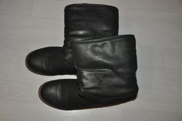Schwarze Damen Winterstiefel Kunstleder