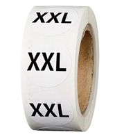 500 Etiketten Kleber Sticker für Kleidung Grösse XXL