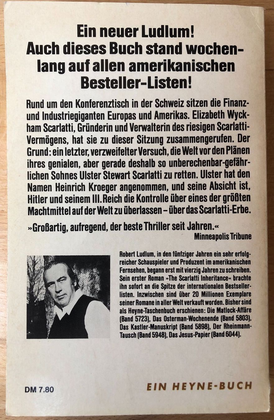 Libri: Das Scarlatti Erbe / Robert Ludlum – Usato da Gross venduto da LakeofSihl 1