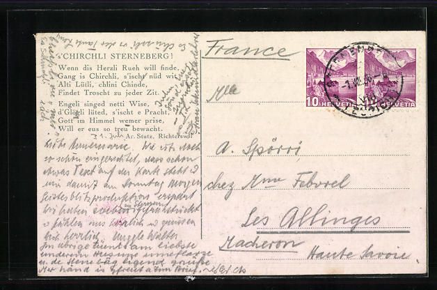 Cartoline postali: Sternenberg, Blick zum Kirchlein – Usato da Berlin venduto da bartko-reher 1