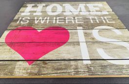 Bild "Home is where the heart is", Holzoptik