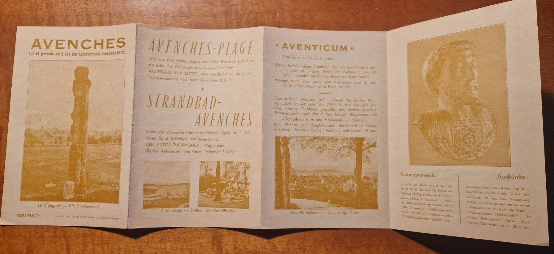Documenti: Faltprospekt AVENCHES – Usato da Büetigen venduto da philat 1