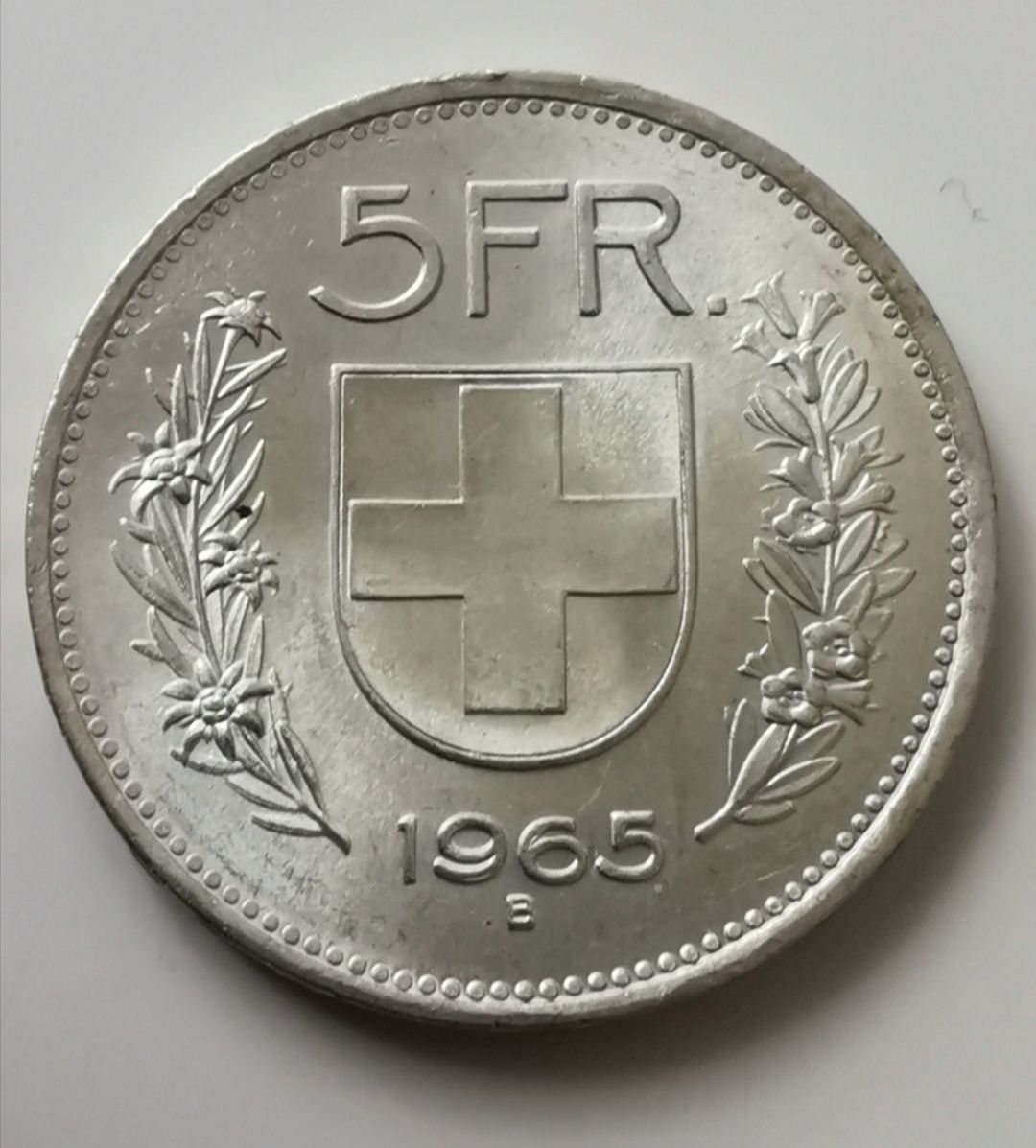 Alle Münzen: 5 Franken 1965 fast stgl Silber – Gebraucht aus Zürich von turbopuz