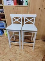 2 x Barhocker, weiss, Holz, ideal für Küche & Bar!