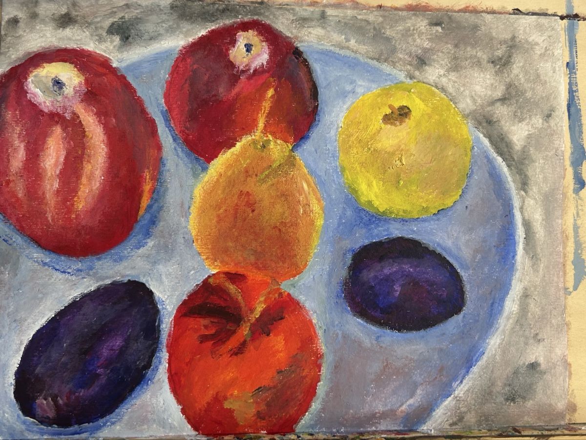 Gemälde: Acrylgemälde "Früchte auf Teller" - Herbststimmung pur! – Neu und originalverpackt aus Niederglatt ZH von Sils-Maria