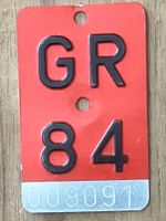 GR 84 - VELONUMMER - FAHRRADSCHILD - PLAQUE DE VELO - GR 84
