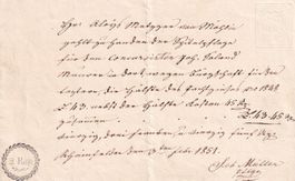 1851 Dokument mit Gravur Kanton Argau