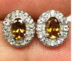 Ohrringe Silber mit Topas und Saphire