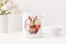 Chinesisches Tierzeichen Hase Keramik Tasse NEU