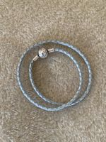 Bracelet Pandora🤍cuir tressé bleu clair 37cm