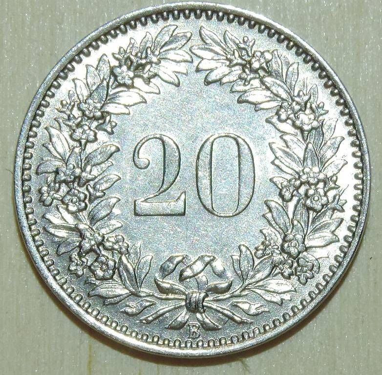 Tutti le monete: 20 Rappen 1921vz Schweiz – Usato da Gommiswald venduto da Malediven2025 1