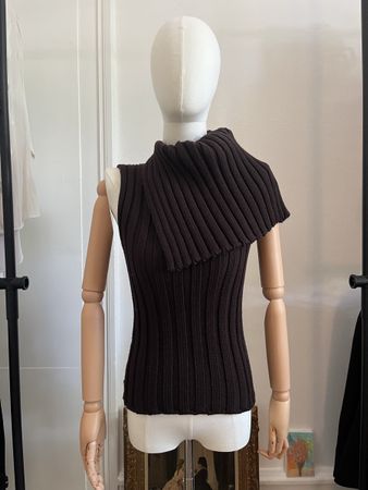 Dolce & Gabbana Sleeveless Knit Brown Size 38 Made in Italy