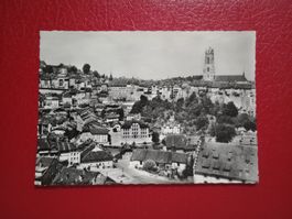 Fribourg Stadt Teilansicht s/w Karte