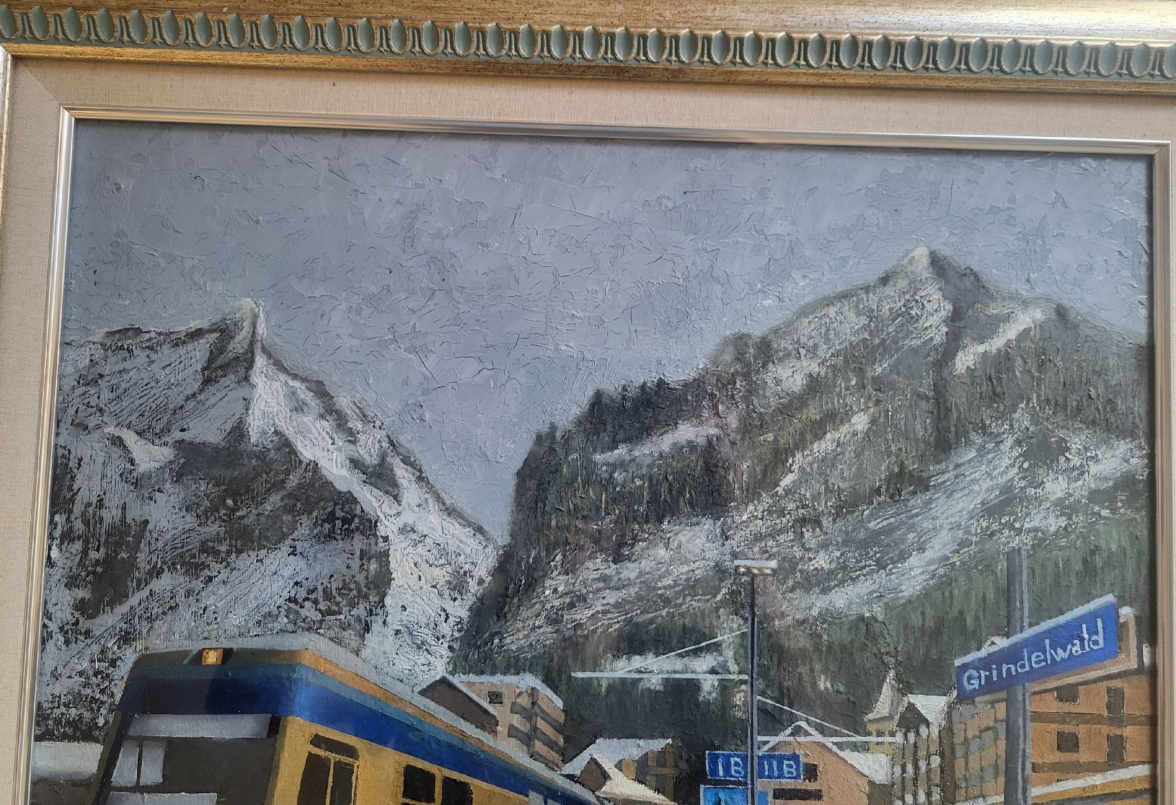 Dipinti: Oelgemälde  Grindelwald Bahnhof – Usato da Gutenswil venduto da ghekko88 1