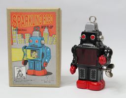 Kleiner Blech Roboter Sparkling Robot, made in Japan Funken