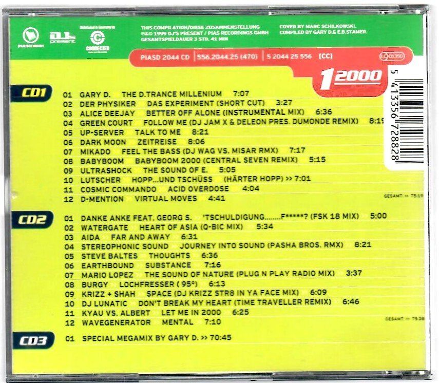 CD: Gary D presents D.Trance 1/2000 oder 13 (3xCD 1999) – Usato da Hunzenschwil venduto da JDmeetsRIC 1
