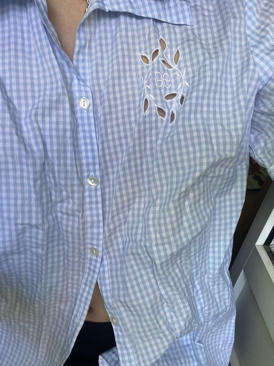 Camicette: Hellblaues Hemd mit Muster, Grösse S/M - Sommer Look! – Nuovo (secondo la descrizione) da Zürich venduto da cas_x6pw 2