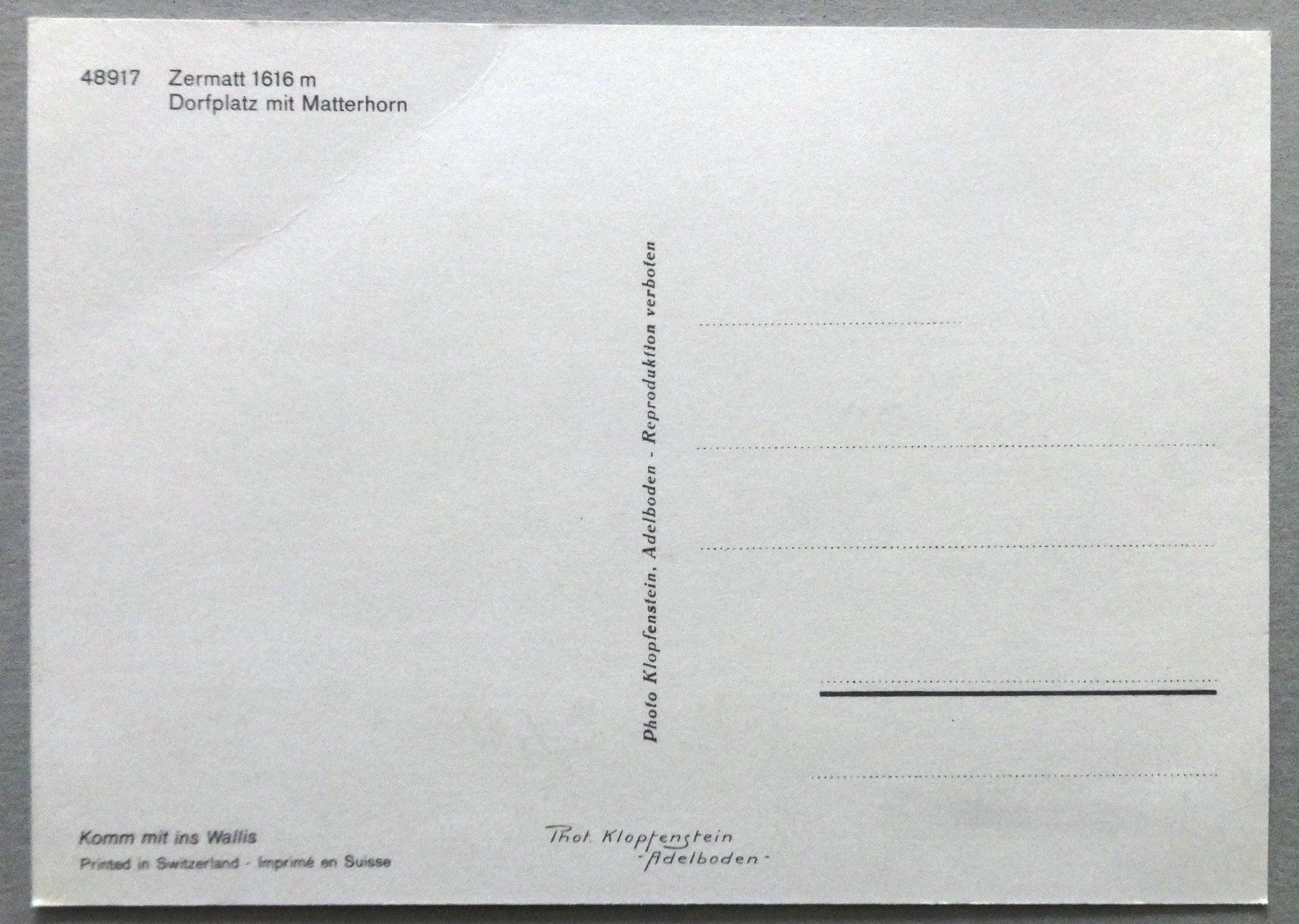 Cartoline postali: Zermatt, Dorfplatz mit Matterhorn – Usato da Fétigny venduto da Billy2miny 1
