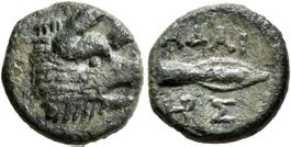 Kings of Thrace. ADAIOS AE coin (circa 275-225 BC) – boar