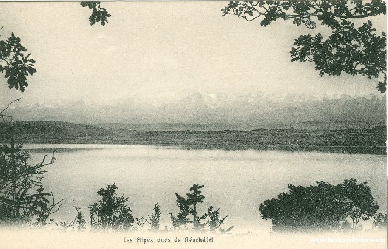 Cartoline postali: Neuchâtel -Neuenburgersee Alpen c1910 – Usato da Emmenbrücke venduto da teestube