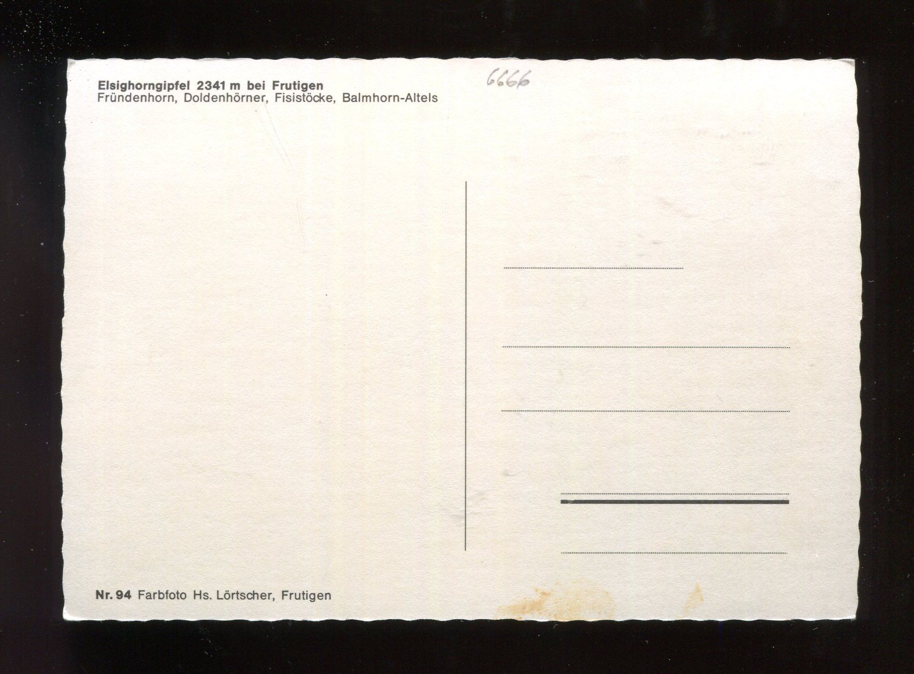 Cartoline postali: Frutigen, Eisighorngipfel – Usato da Aarau venduto da Elmaar41 1