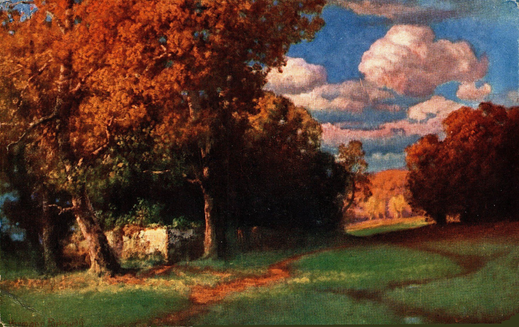 Cartoline postali: 6 Karten Hermann Rüdisühli - Herbstmorgen – Usato da Bronschhofen venduto da Astore 2