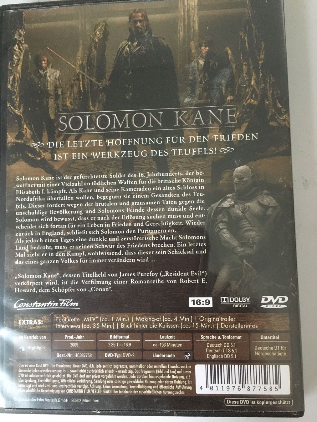Alle DVDs: Solomon Kane – Gebraucht aus Oberurnen von Numi2000 1