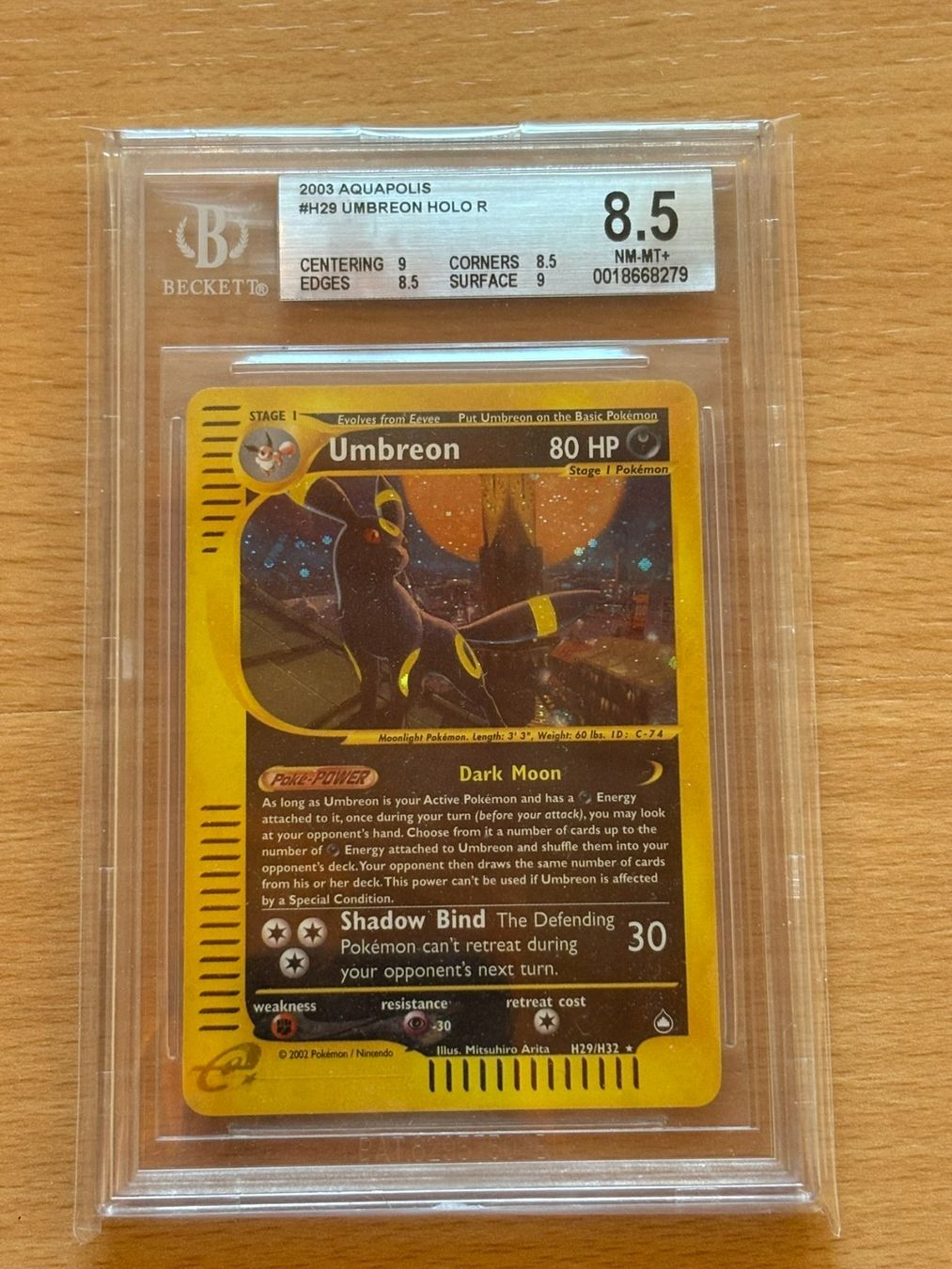 Pokémon Carte collezionabili: Umbreon Aquapolis Holo #H29 BGS 8.5 (2003) – Nuovo (secondo la descrizione) da solothurn venduto da janicklg