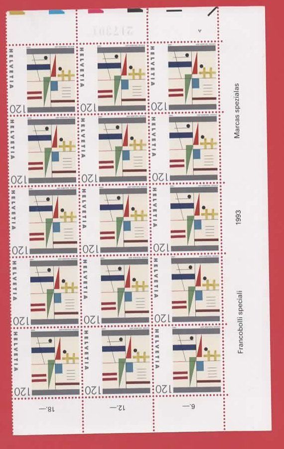 Tous les timbres: Bogen ** 1993 SOPHIE TAEUBER -ARP  (C – Neuf (Voir description) à Ruggell par Masescha