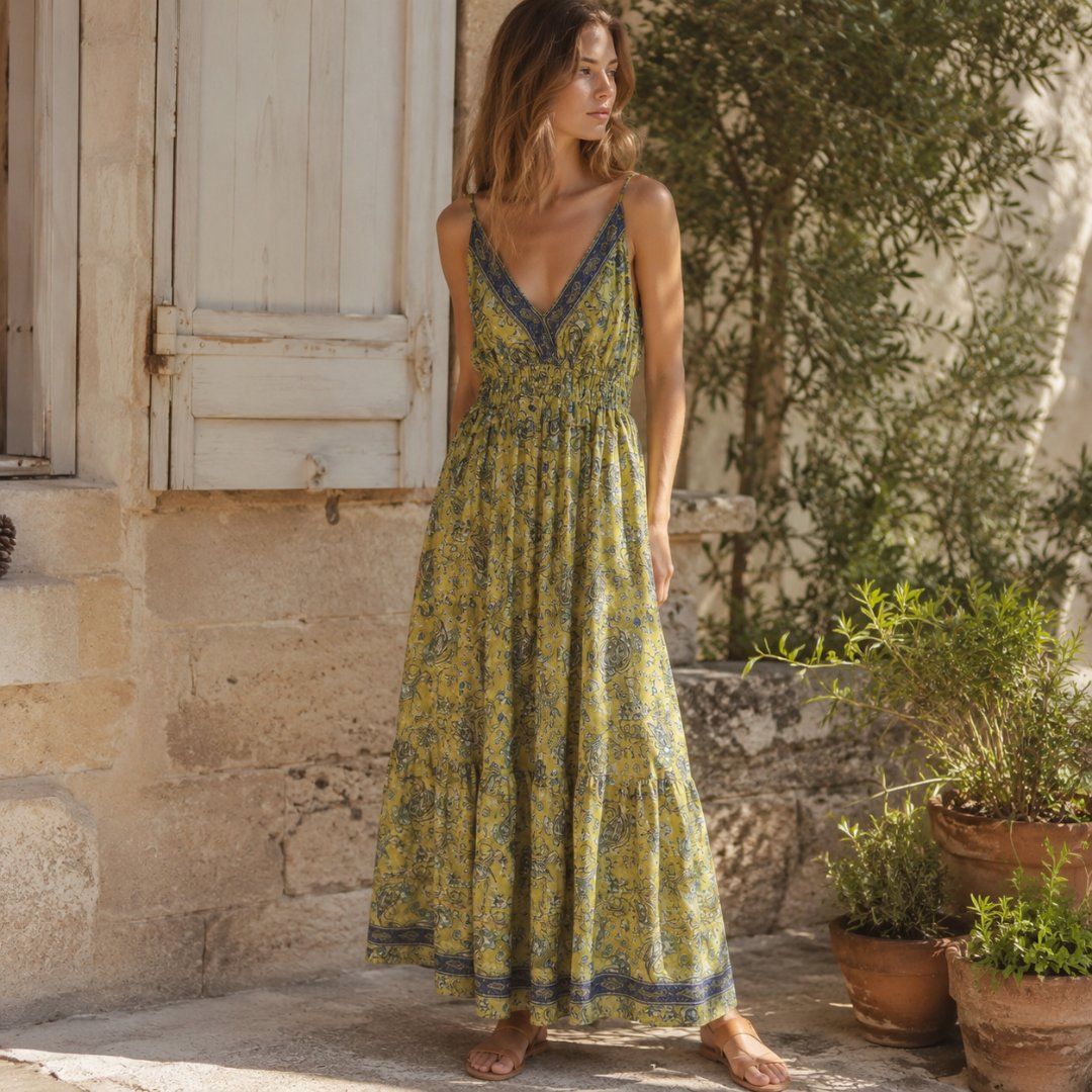 Vestiti: Boho-Maxikleid aus 70 % Seide – XS/S – Usato da Porrentruy venduto da MadameResell
