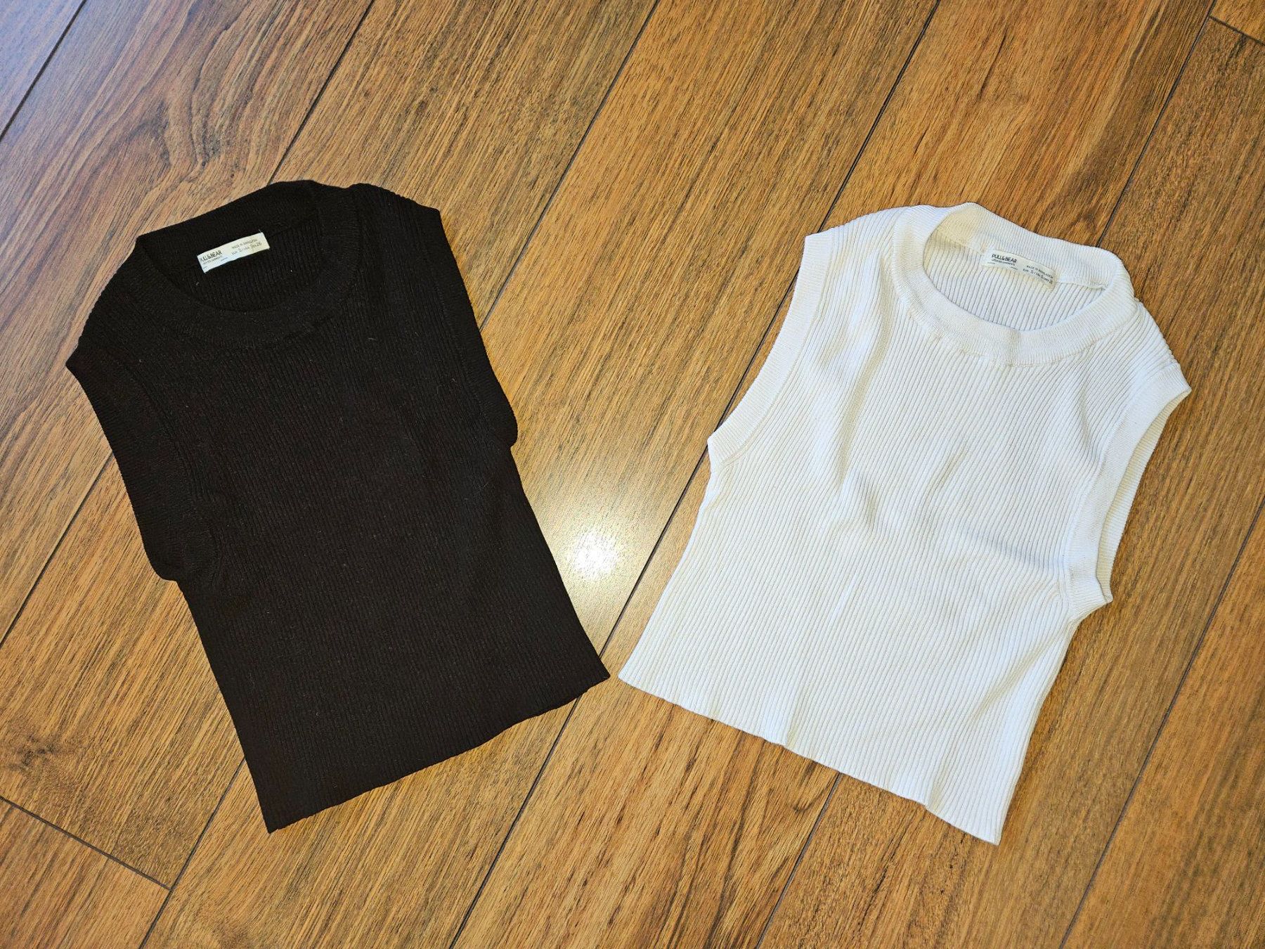 Pull&Bear Blusen, T-Shirts & Tops: 2x *Pull&Bear* Feinstrick ärmelloser Pulli Gr. 158 (S) – Gebraucht aus Buchrain von regenblume3
