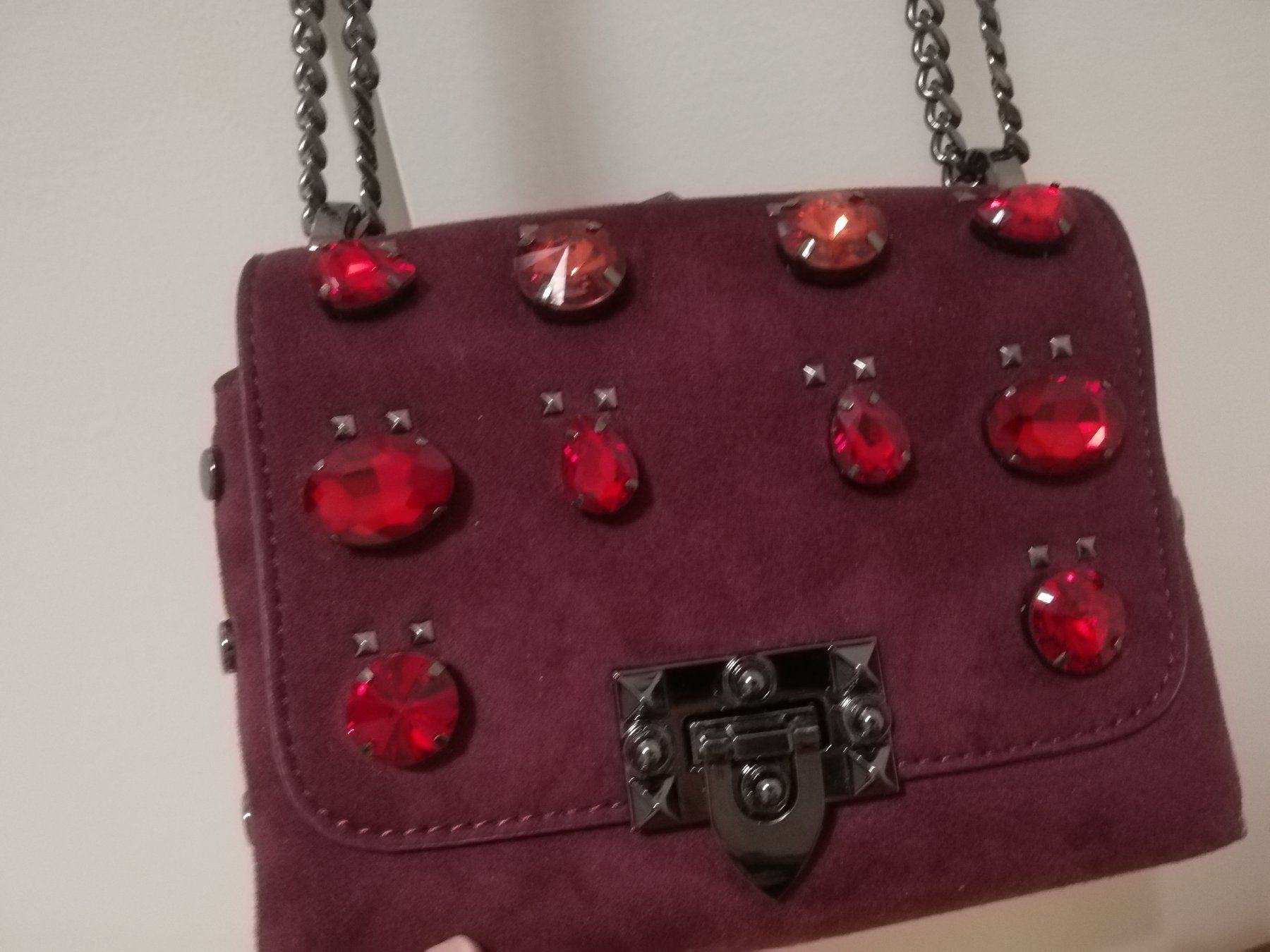 Borse da donna: Borsa Sara Lopez camoscio con strass – Nuovo (secondo la descrizione) da Wettswil am Albis venduto da lin_8h9t 4