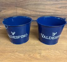 2x Valdespino Eimer Kühler Metall, blau, Ø16cm, Dekoratio...