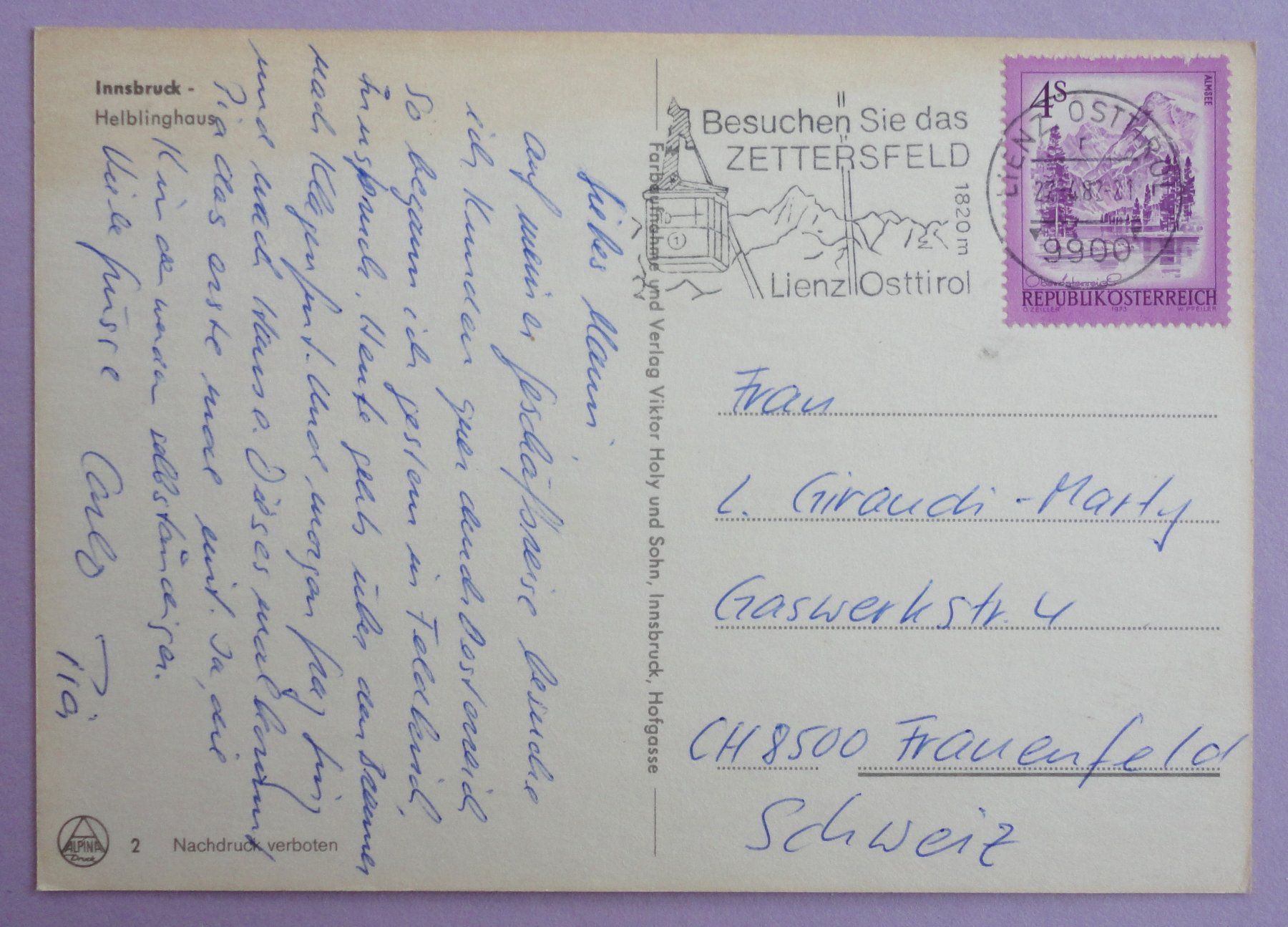 Cartoline postali: Innsbruck - Helblinghaus – Usato da Fétigny venduto da Billy2miny 1