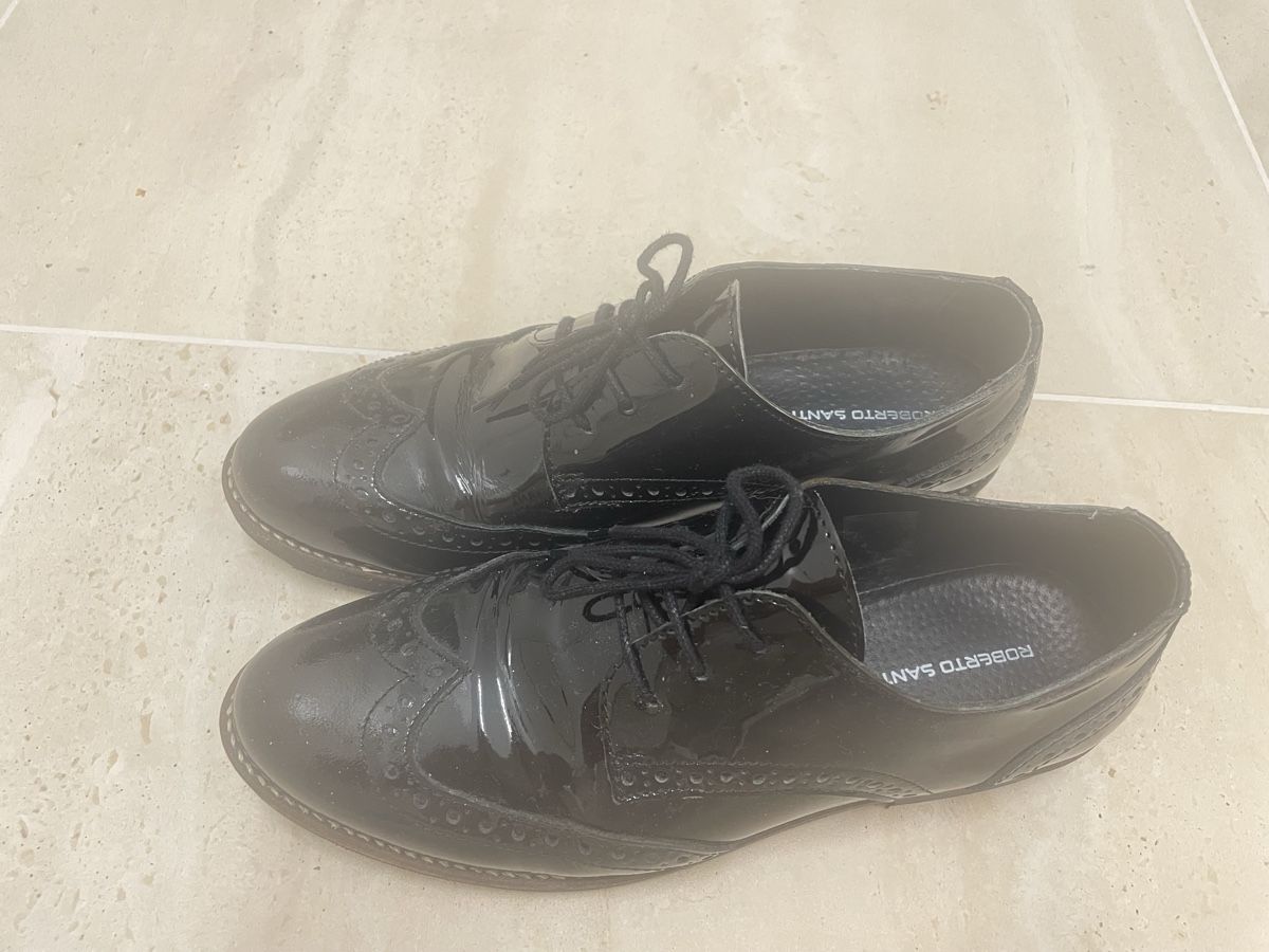 Damenschuhe: Glanz Lederschuhe 38 Schwarz  – Gebraucht aus uster von 2017c
