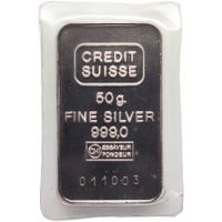 Schweiz Silber Barren 50 Gramm "Credit Suisse "
