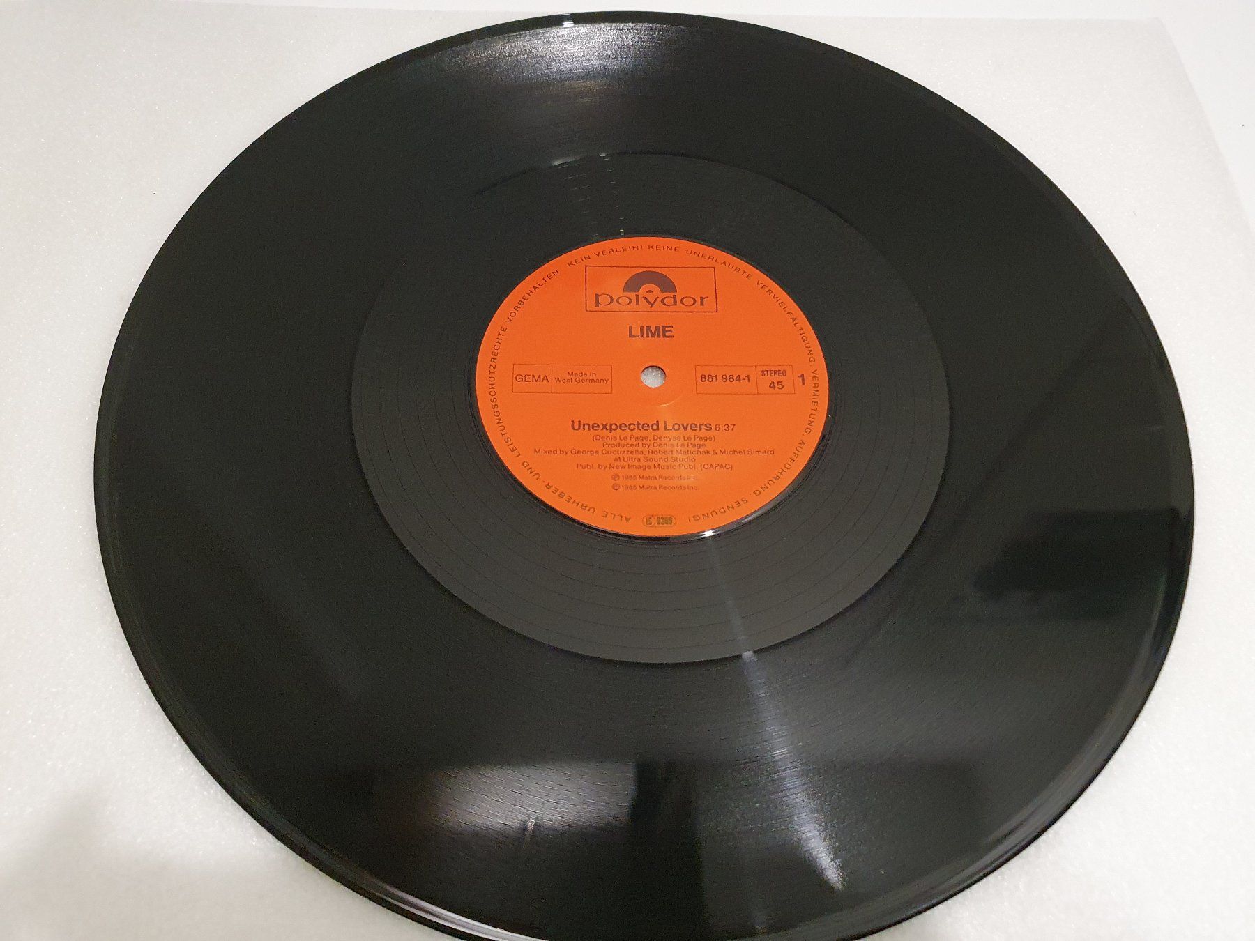 Dischi in vinile: Lime – Unexpected Lovers (Maxi, Disco) – Usato da Uster venduto da Vinyl-Leidenschaft 2